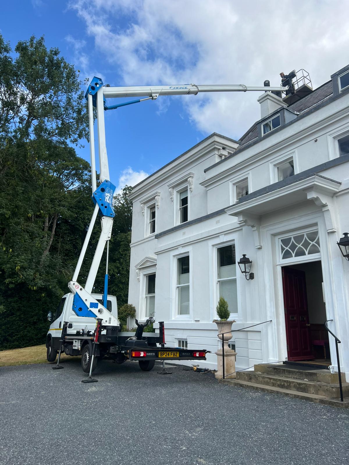 Chimney repair from cherry picker in Hamble-le-Rice